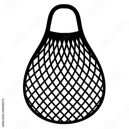 Reusable mesh shopping bag icon  