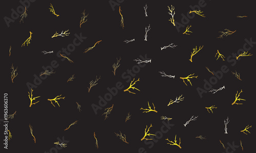 abstract heart shapes with tree branches inside minimalist love and nature concept