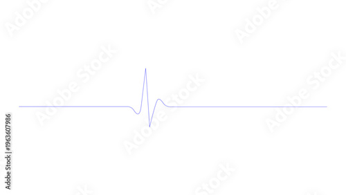 Minimalist Single Pulse Wave: Abstract Medical Heartbeat or Electrical Signal Concept