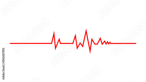 Vibrant Red ECG Heartbeat Line Illustrates Medical Vital Signs, Health Monitoring, and Emergency Care Concept on White