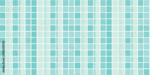 A seamless pattern of small square tiles in varying shades of blue