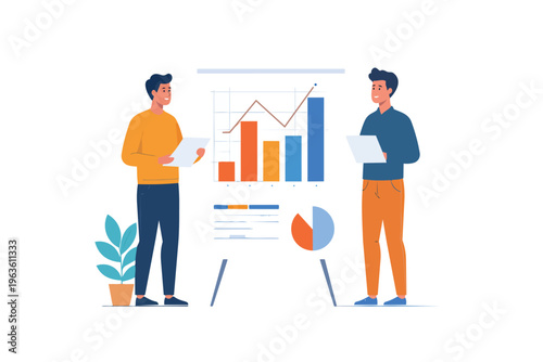 business people with graph