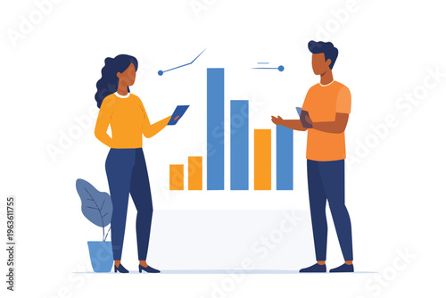 business people with graph