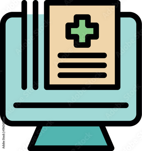 Medical record being displayed on a computer monitor, symbolizing online healthcare access and digital medical information management