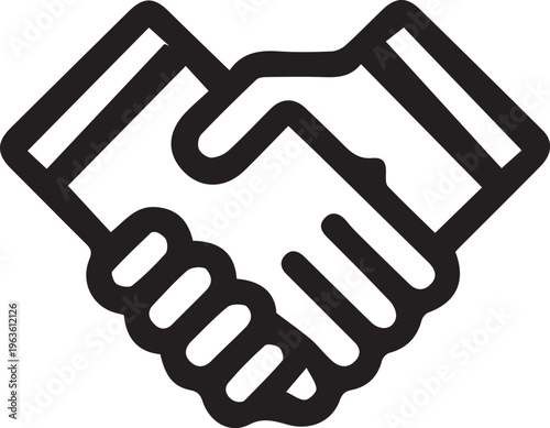 modern handshake icon set for business