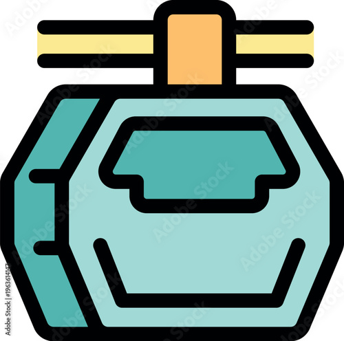 Funicular cabin hanging on cable transporting passengers to top of mountain, providing scenic views and efficient transportation