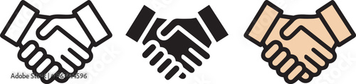 minimalist  handshake icon set