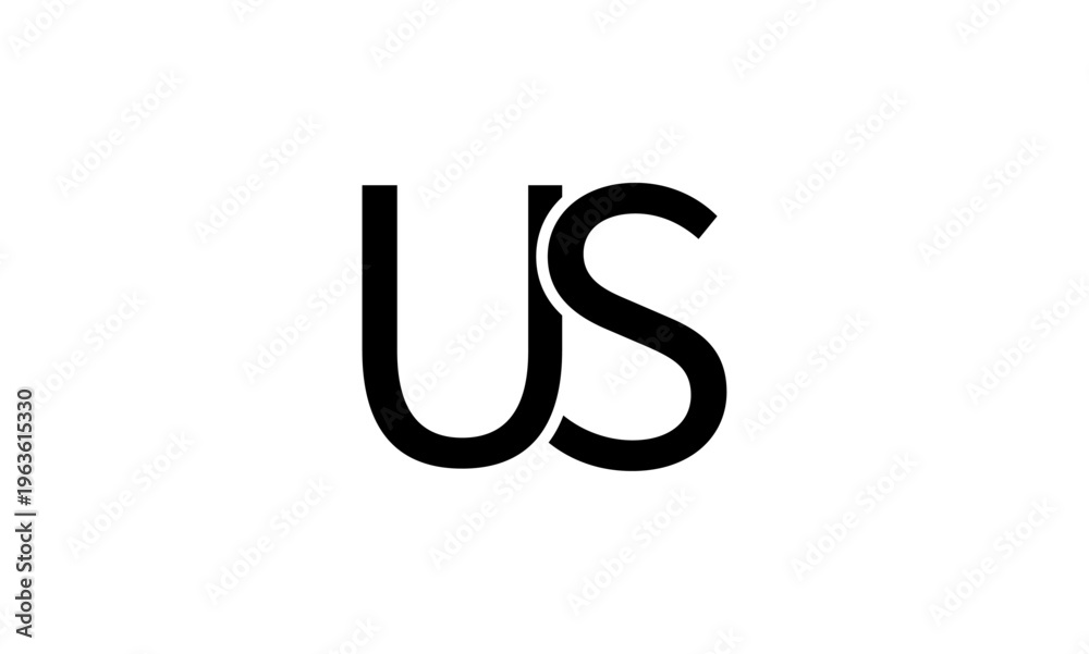 Fototapeta premium US initial letter logo or US monogram