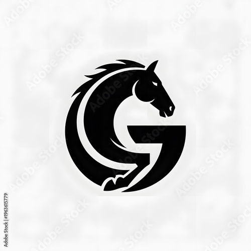 Elegant Equestrian Logo: A sophisticated logo features a stylized, powerful horse, its form elegantly integrated within a letter 'G', symbolizing strength, grace, and heritage. 