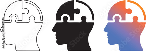 minimalist problem solving set icon