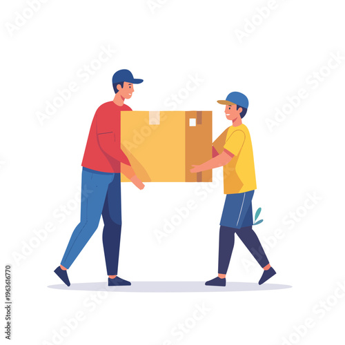 delivery man delivering boxes