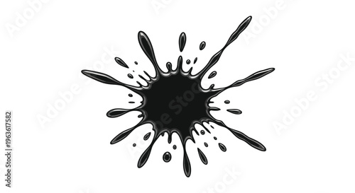 Black ink splatter symbol vector graphic illustration
