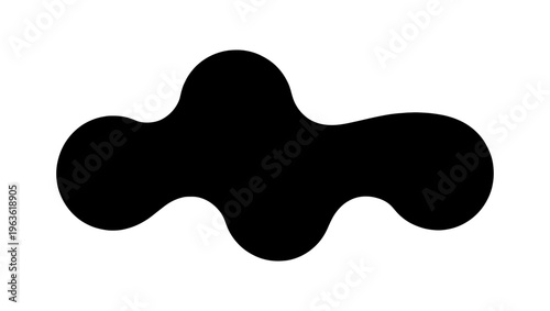 Minimalist black organic blob vector, abstract fluid shape with rounded edges, modern liquid silhouette element for logo design and branding