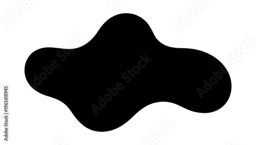 Minimalist black organic blob vector, abstract fluid shape silhouette, liquid splash element for modern graphic design and branding