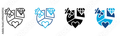 Value Proposition Icon Multiple Style Vector Illustration