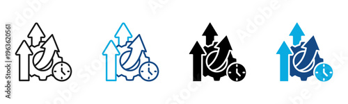 Operational Efficiency Icon Multiple Style Vector Illustration