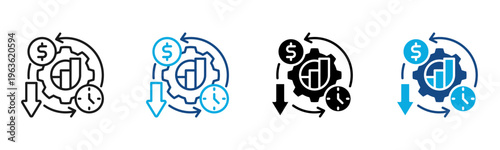 Cost Optimization Icon Multiple Style Vector Illustration