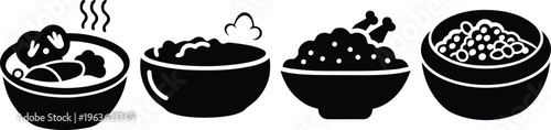 four stages of food freshness in bowls flat design vector illustration