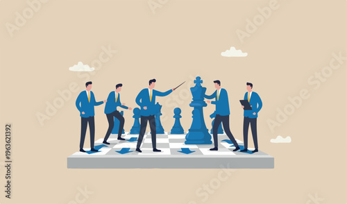 Strategic planning process, business or work progress achievement, journey step success, career development time winning team solution concept, businessman move chess king step achievement