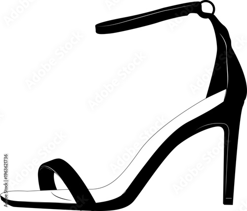 Stiletto sandals. For an elegant summer look. Elegant open-toe sandals with a thin high heel and delicate straps.