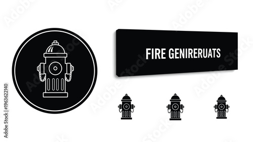 Fire hydrant designs in black and white a graphic silhouette