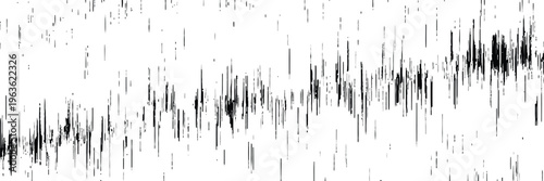 Distorted black and white audio waveform visual representation