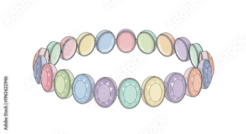 Colorful pastel stone beaded bracelet.
