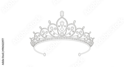 Sparkling Diamond Tiara Headpiece for Women.