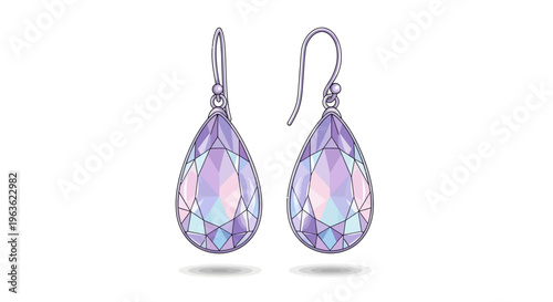 Purple Crystal Teardrop Earrings Jewelry.
