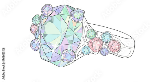 Detailed drawing of a ring.