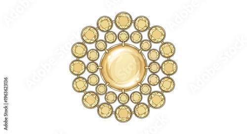 Golden Honeycomb Structure Made of Coins.