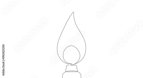 Single Line Drawing of a Flame