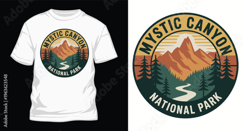 Mystic canyon national park t-shirt design