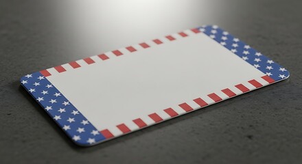 Blank Patriotic Name Tag Label with American Flag Stars and Stripes Border for Events Celebrations and Holidays