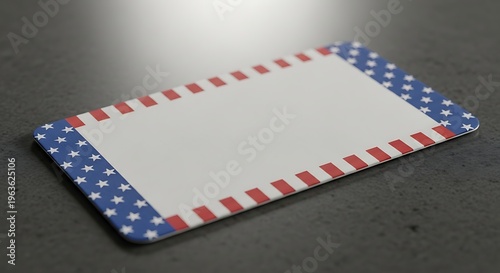 Blank Patriotic Name Tag Label with American Flag Stars and Stripes Border for Events Celebrations and Holidays