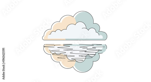 Colorful Cloudy Sky Reflection on Water.