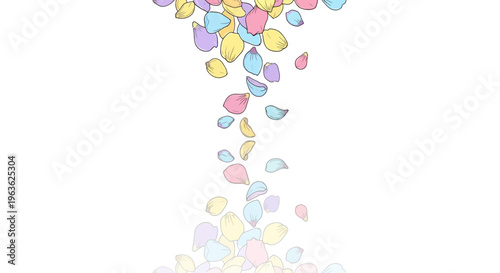 Colorful confetti pieces falling down.