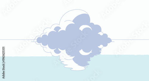 Soft Gray Cloud Formation in Sky.