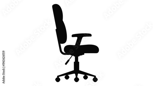 Black office chair design against a white background a striking silhouette