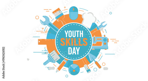 Youth Skills Day logo with tools.