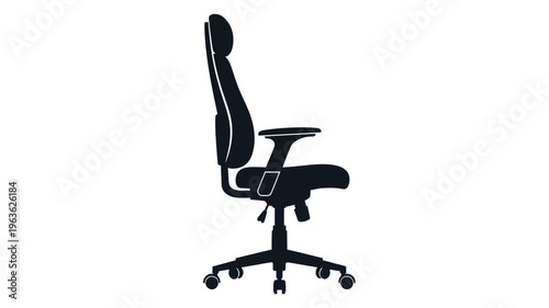 Black office chair design with ergonomic shape a striking silhouette