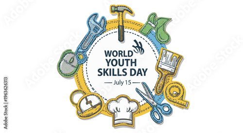 World Youth Skills Day logo illustration.