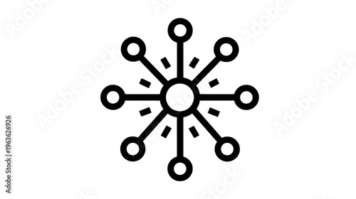 Decentralized Network Icon - Global Connection, Data Distribution, Technology Hub, and Innovative Solution Concept