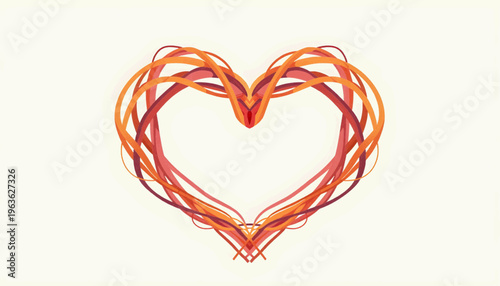 hearts formed by intertwined colorful threads, symbolizing connection and relationship