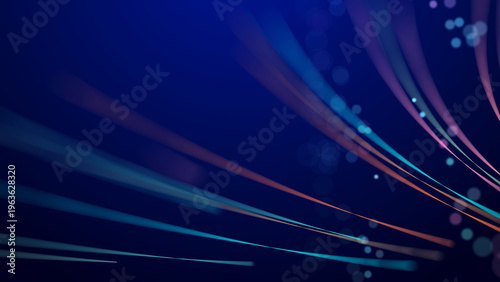 Abstract wave of sound particles. Equalizer for music. Signal transmission. 3d rendering.