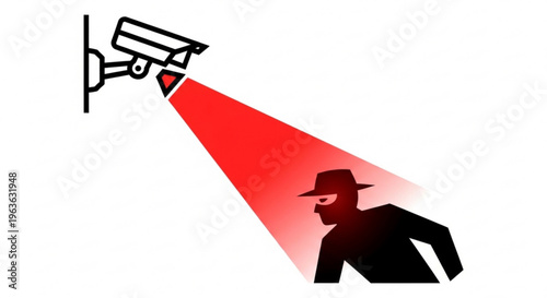 Thief Caught in Security Camera's Red Beam