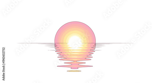 Sunset over water with reflection.