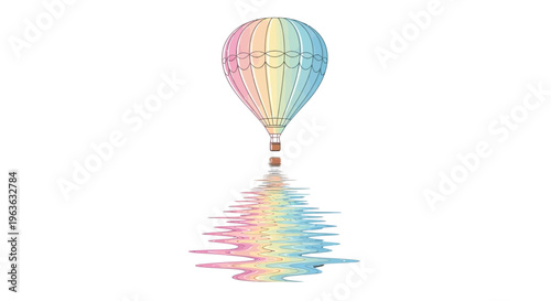 Colorful Hot Air Balloon Floating.