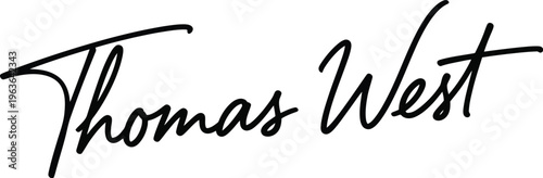 A signature of Thomas West in black ink on a white background