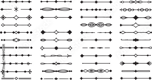 Stylish Geometric Dividers and Ornamental Line Elements for Design Projects